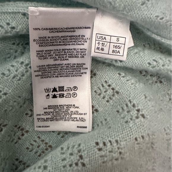 Brooks Brothers Sweater Womens S 100% Italian Cashmere V Neck Gray Cable Knit s@ - Picture 4 of 8